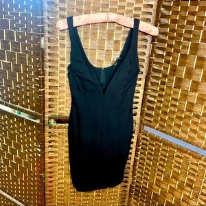 Little black dress wire bone deep plunge zip back